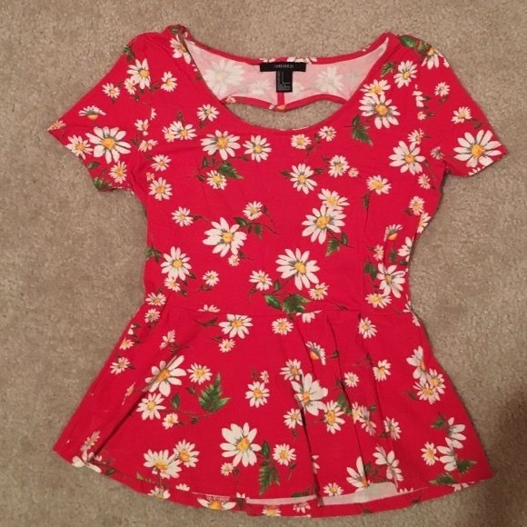 Forever 21 Floral Top with Cut Out Back - Picture 6 of 6
